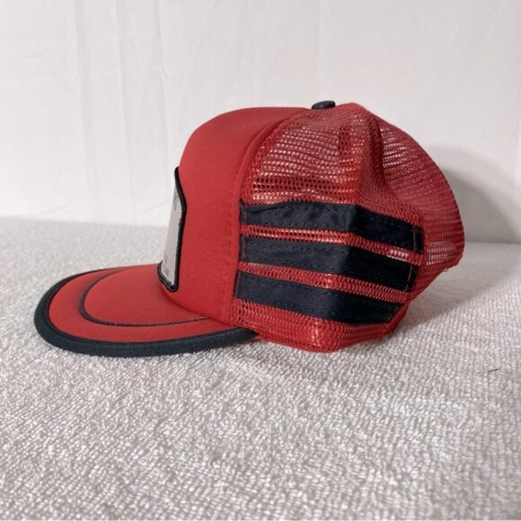 Vintage Red Black Rocky Lane Farms Mesh Back Snap Back Trucker Hat - Picture 4 of 10